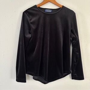 Willow Ridge Long Sleeve Black Velvet Blouse Medium